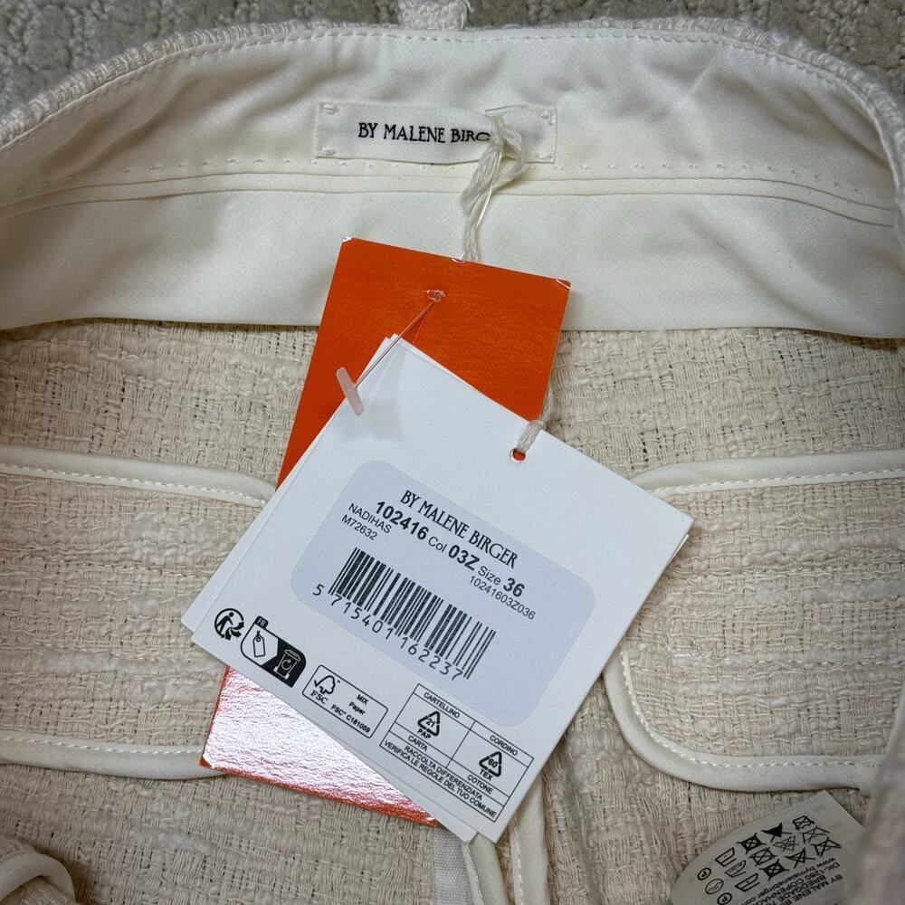BY MALENE BIRGER Ivory Nadihas Bouclé Crop Trousers Size 6 / 27" NWT - Picture 14 of 16